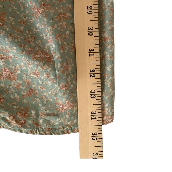 A. Byer Vintage Green Floral A-line button down Maxi Skirt Size M - Picture 9 of 10